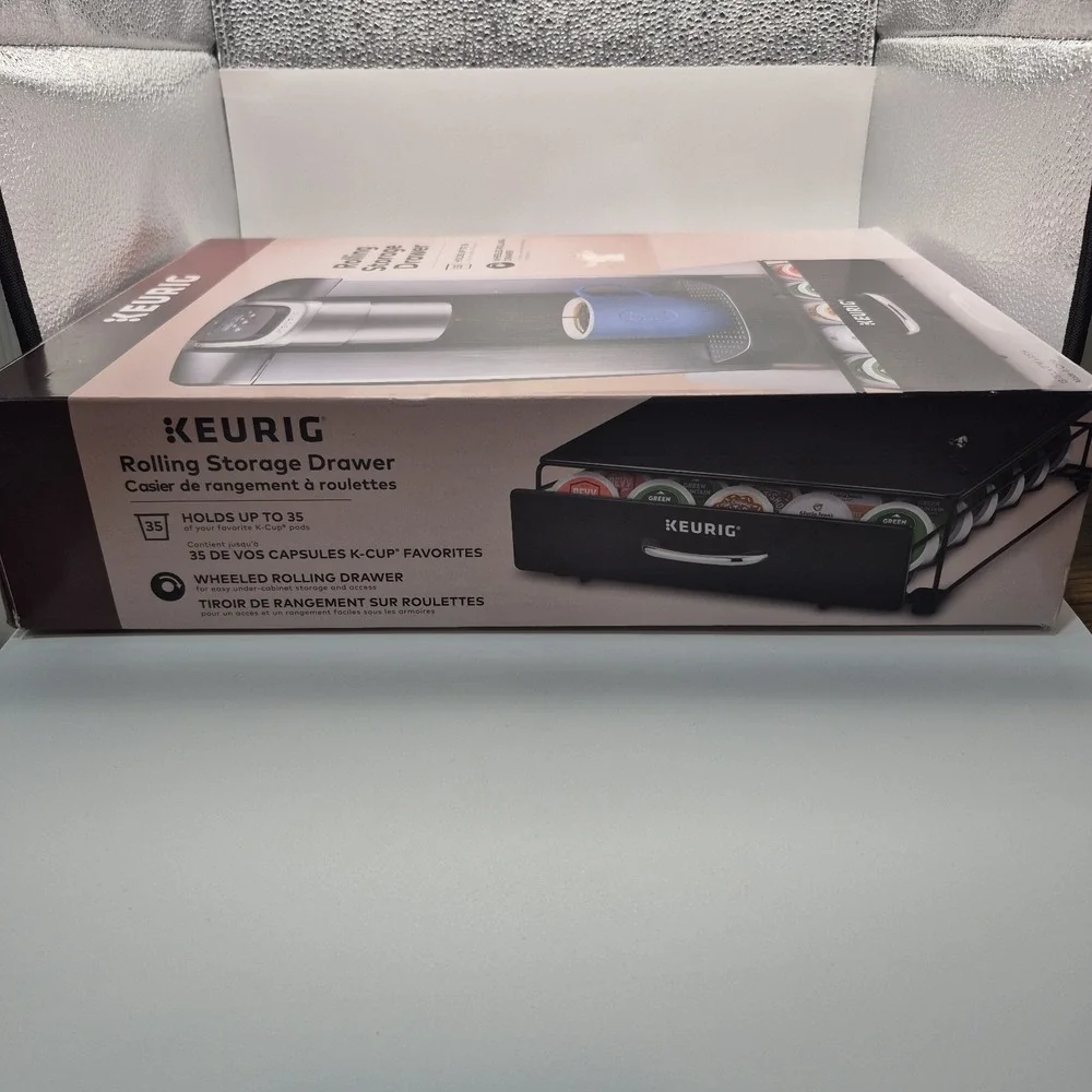 Keurig Rolling 35 K-Cup Storage Drawer Open Box, Never Used.